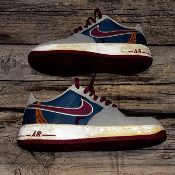 NIKE AIR FORCE 1 Low Tech Challenge Grey Magenta Shoes 488298-045 Mens Size 9 - Picture 7 of 13